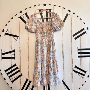 Muted Color Floral Dress